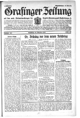 Grafinger Zeitung Samstag 18. Oktober 1930