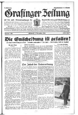 Grafinger Zeitung Mittwoch 3. Dezember 1930