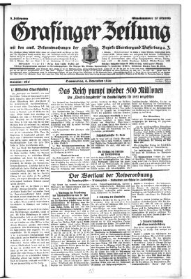 Grafinger Zeitung Donnerstag 4. Dezember 1930