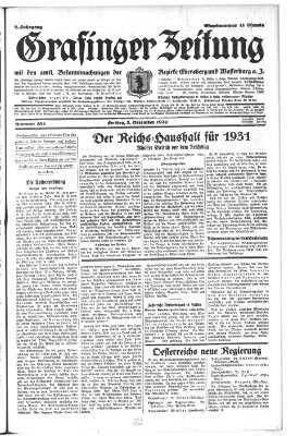 Grafinger Zeitung Freitag 5. Dezember 1930