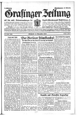 Grafinger Zeitung Mittwoch 10. Dezember 1930