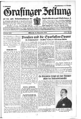 Grafinger Zeitung Mittwoch 24. Dezember 1930