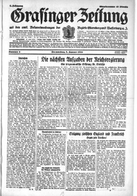 Grafinger Zeitung Donnerstag 8. Januar 1931