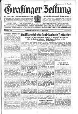 Grafinger Zeitung Monday 11. May 1931