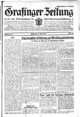 Grafinger Zeitung Mittwoch 27. Mai 1931