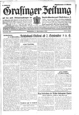 Grafinger Zeitung Donnerstag 3. September 1931