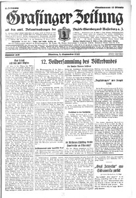 Grafinger Zeitung Dienstag 8. September 1931