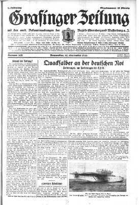 Grafinger Zeitung Donnerstag 10. September 1931