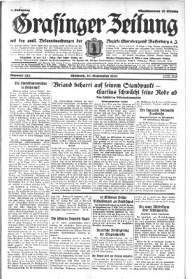 Grafinger Zeitung Mittwoch 16. September 1931