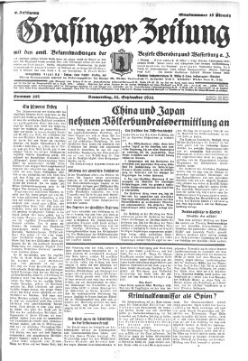 Grafinger Zeitung Donnerstag 24. September 1931