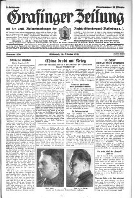 Grafinger Zeitung Mittwoch 14. Oktober 1931