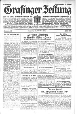 Grafinger Zeitung Samstag 17. Oktober 1931