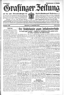 Grafinger Zeitung Samstag 7. November 1931