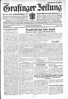 Grafinger Zeitung Samstag 14. November 1931