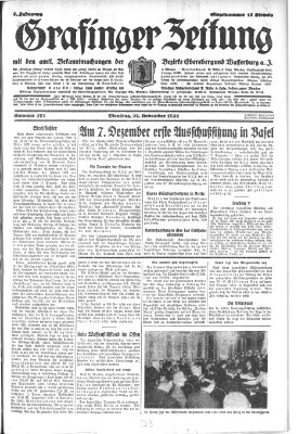 Grafinger Zeitung Dienstag 24. November 1931