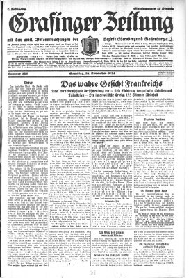 Grafinger Zeitung Samstag 28. November 1931