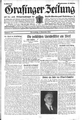 Grafinger Zeitung Donnerstag 3. Dezember 1931