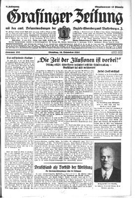 Grafinger Zeitung Dienstag 15. Dezember 1931