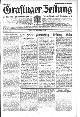 Grafinger Zeitung Freitag 18. Dezember 1931