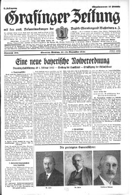 Grafinger Zeitung Sonntag 20. Dezember 1931