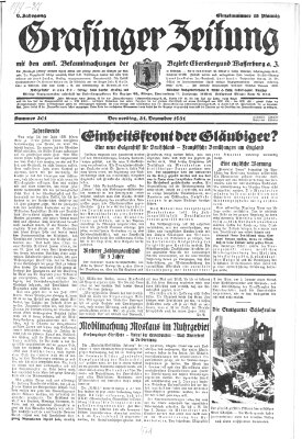 Grafinger Zeitung Donnerstag 31. Dezember 1931