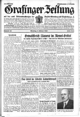 Grafinger Zeitung Dienstag 9. Februar 1932