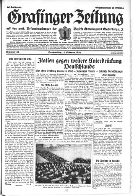 Grafinger Zeitung Donnerstag 11. Februar 1932