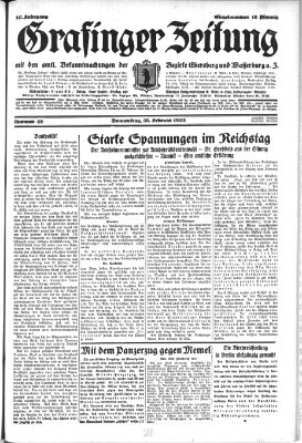 Grafinger Zeitung Donnerstag 25. Februar 1932