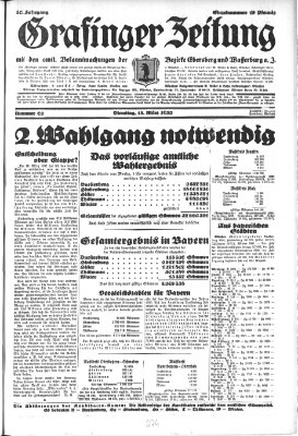 Grafinger Zeitung Dienstag 15. März 1932