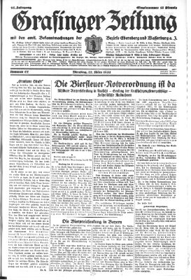 Grafinger Zeitung Dienstag 22. März 1932