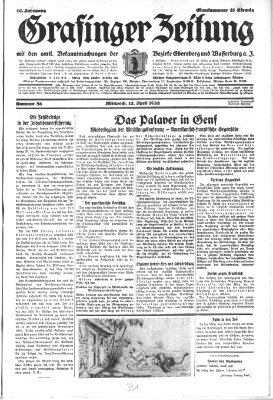 Grafinger Zeitung Wednesday 13. April 1932