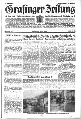 Grafinger Zeitung Friday 22. April 1932