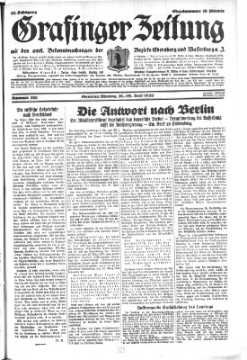 Grafinger Zeitung Montag 27. Juni 1932