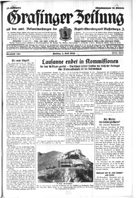 Grafinger Zeitung Freitag 1. Juli 1932