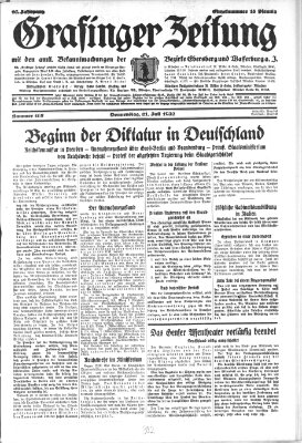 Grafinger Zeitung Donnerstag 21. Juli 1932