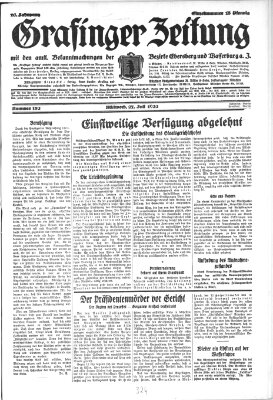 Grafinger Zeitung Mittwoch 27. Juli 1932