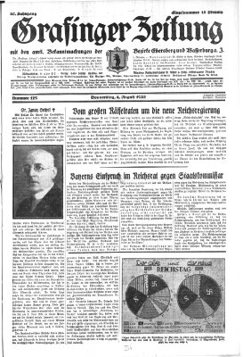 Grafinger Zeitung Donnerstag 4. August 1932