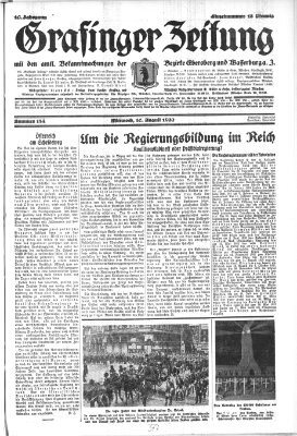 Grafinger Zeitung Mittwoch 10. August 1932