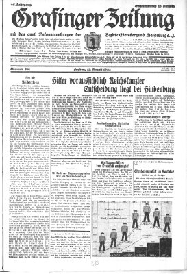 Grafinger Zeitung Freitag 12. August 1932