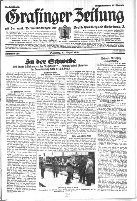 Grafinger Zeitung Samstag 13. August 1932