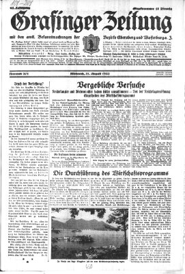 Grafinger Zeitung Mittwoch 31. August 1932