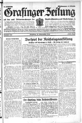 Grafinger Zeitung Saturday 10. September 1932