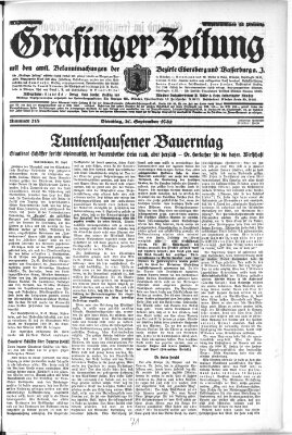 Grafinger Zeitung Dienstag 20. September 1932