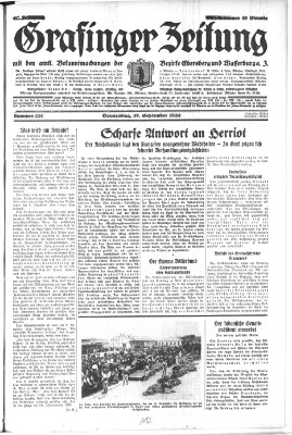 Grafinger Zeitung Donnerstag 29. September 1932