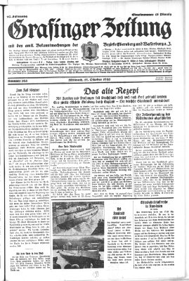 Grafinger Zeitung Mittwoch 19. Oktober 1932