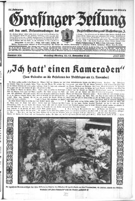 Grafinger Zeitung Sonntag 13. November 1932