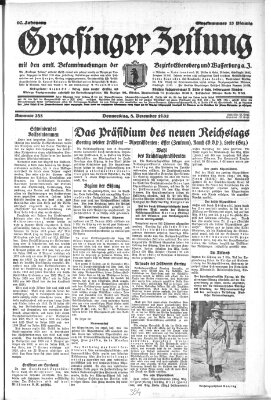 Grafinger Zeitung Donnerstag 8. Dezember 1932