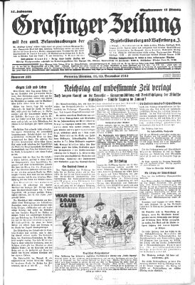 Grafinger Zeitung Sonntag 11. Dezember 1932