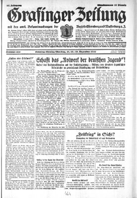 Grafinger Zeitung Sonntag 25. Dezember 1932