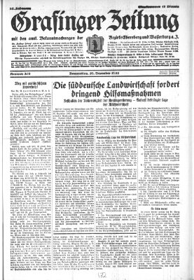 Grafinger Zeitung Donnerstag 29. Dezember 1932